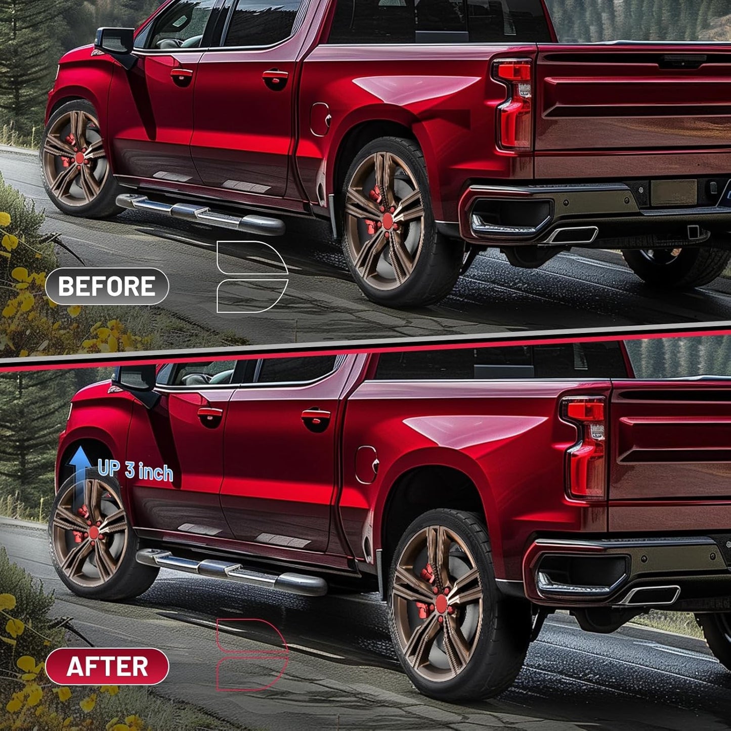 3" Front Leveling Lift Kits Compatible with 1999-2007 Chevy Silverado 1500 4WD