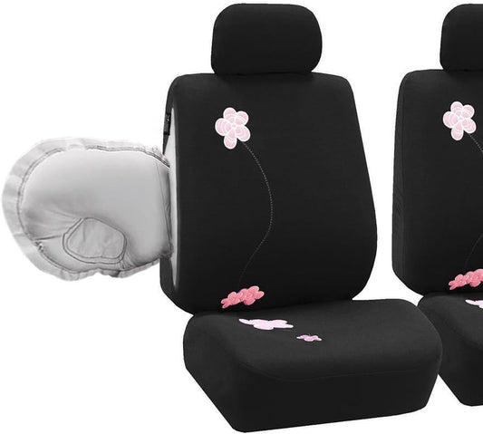 Full Set Cloth Car Seat Covers, Universal Fit, Low Back Front Seat Covers