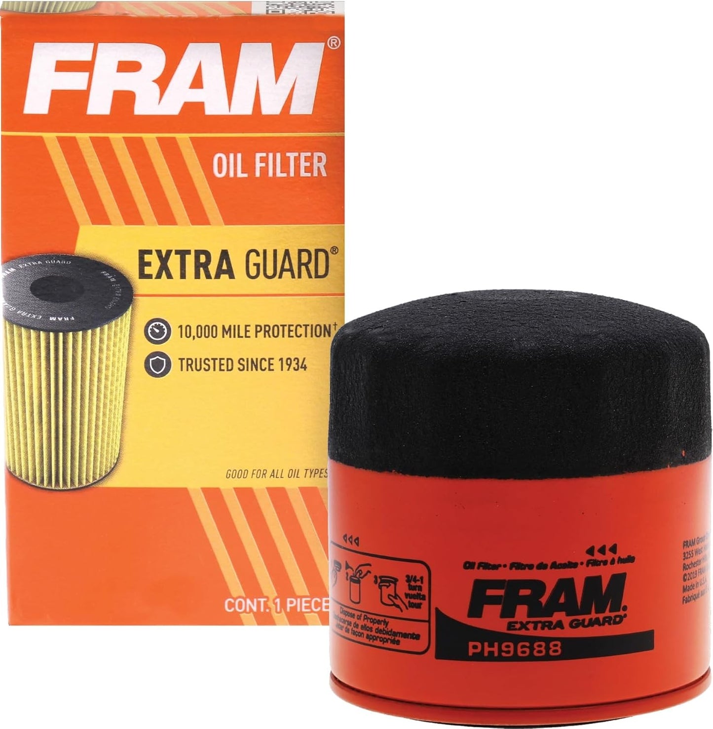 Extra Guard PH9688 10K Mile Change Automotive Replacement Interval Spin-On