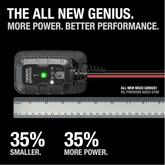 GENIUS1: 1A 6V/12V Smart Battery Charger – Automatic Maintainer, Trickle Charger