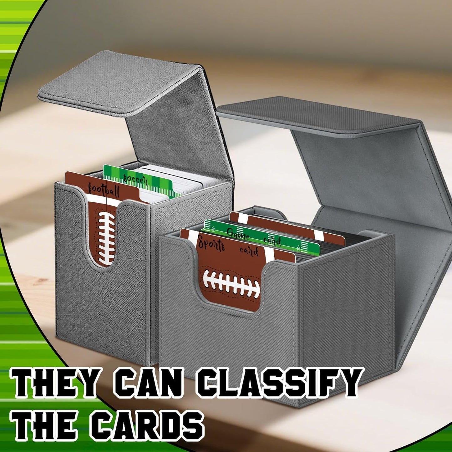 50 Pack Plastic Tabbed Football Card Dividers, Sports Trading Card Separators