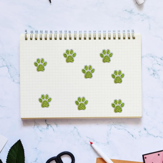 500pcs Dog Paw Print Stickers 1.5in/38mm Holographic Dot Self-Adhesive Puppy Paw