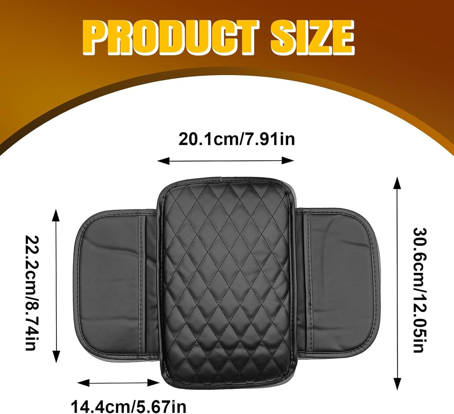 Car Center Console Cover with 2 Storage Upgraded Microfiber Leather Car Arm Rest