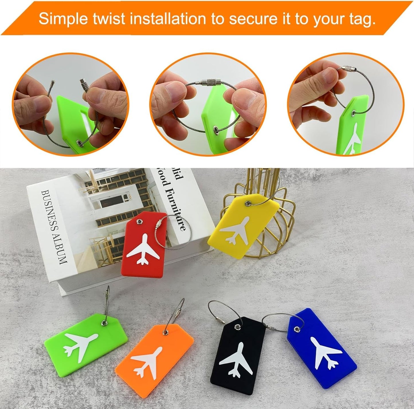 6 Pack Silicone Luggage Tags for Suitcases Travel Bag Tags Bulk(Multicolor)