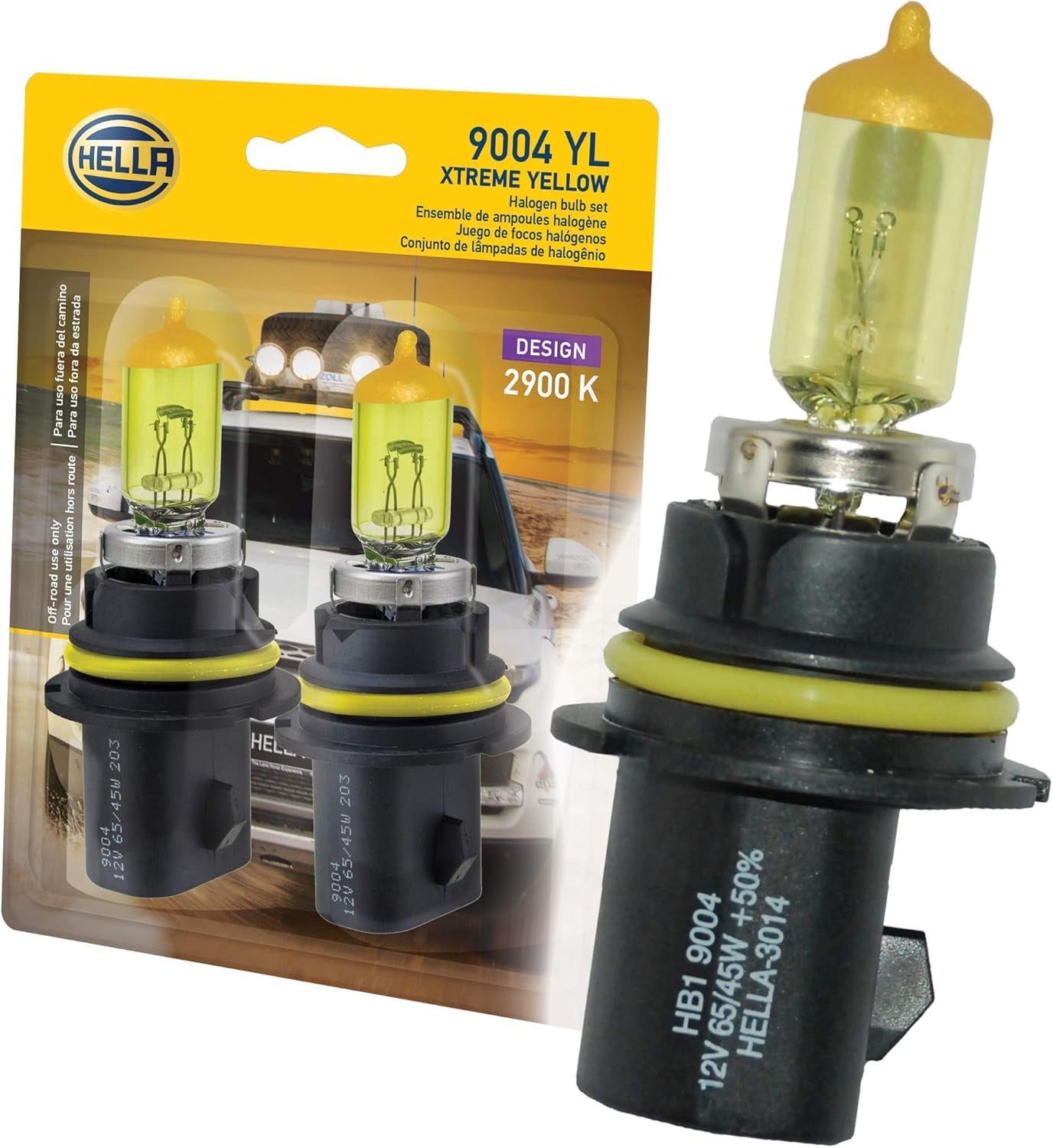 9004 YL Twin Blister Xtreme Yellow Bulb (12V 65/45W), 2 Pack