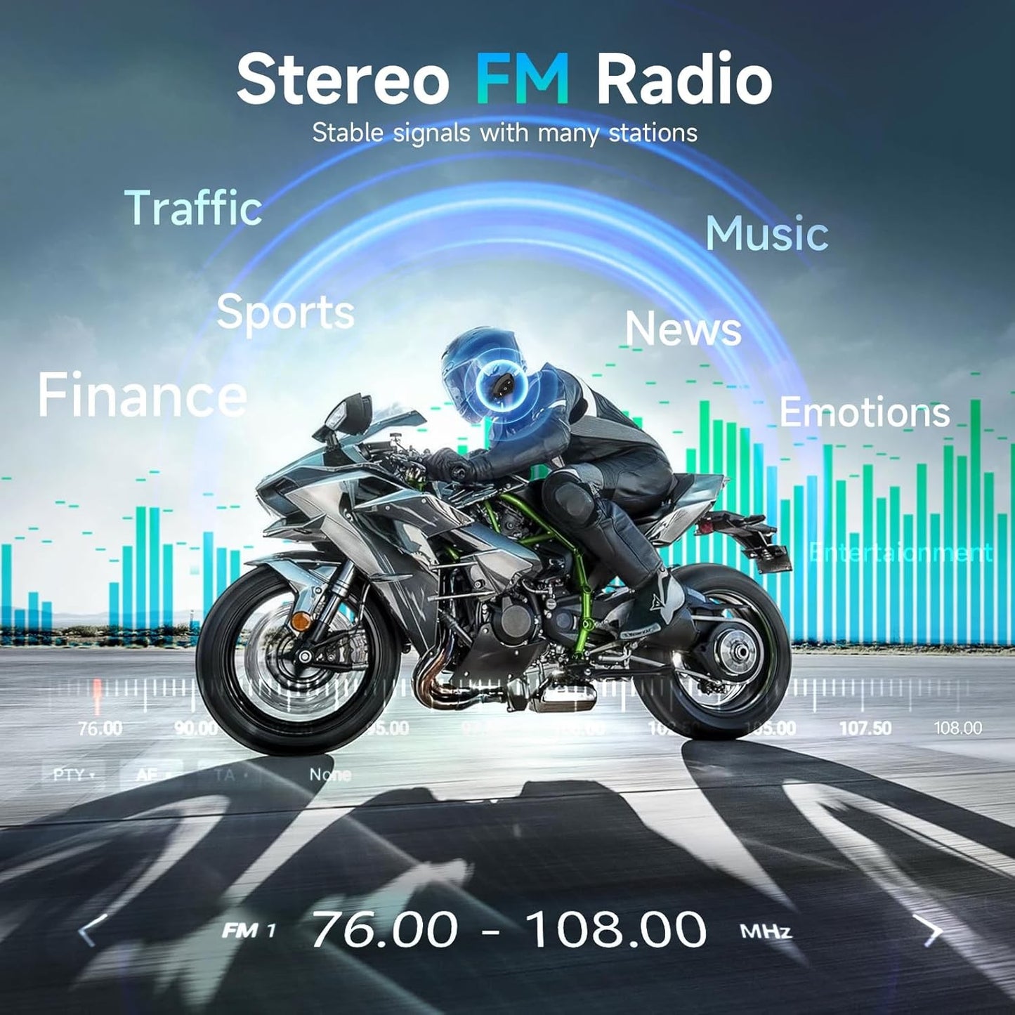 Motorcycle Helmet Headset Speaker, RS-S Motorbike Helmet Headphone HiFi/Noise