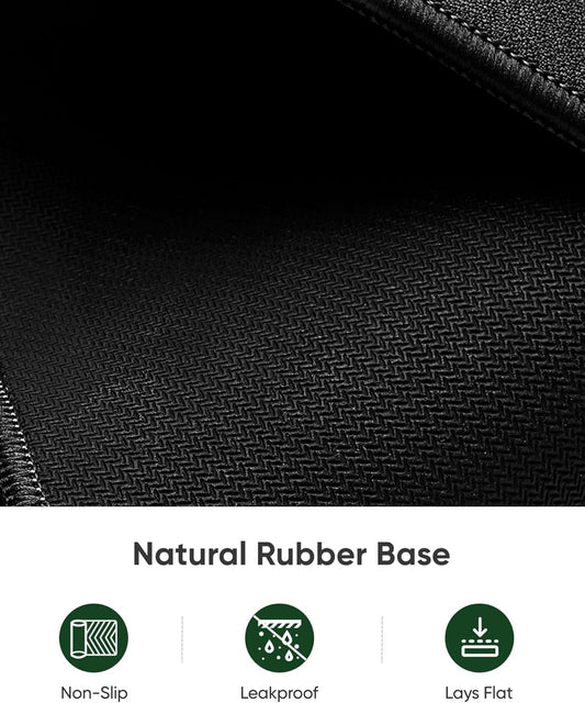 Black Waterproof Desk Mat, Large Mouse Pad with Extended 11.81''x31.50''x0.12''