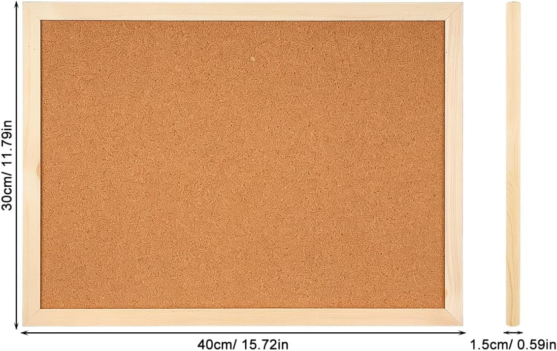 Cork Bulletin Board 15.7x11.8in – Thick Cork Surface Prevents Crumbling