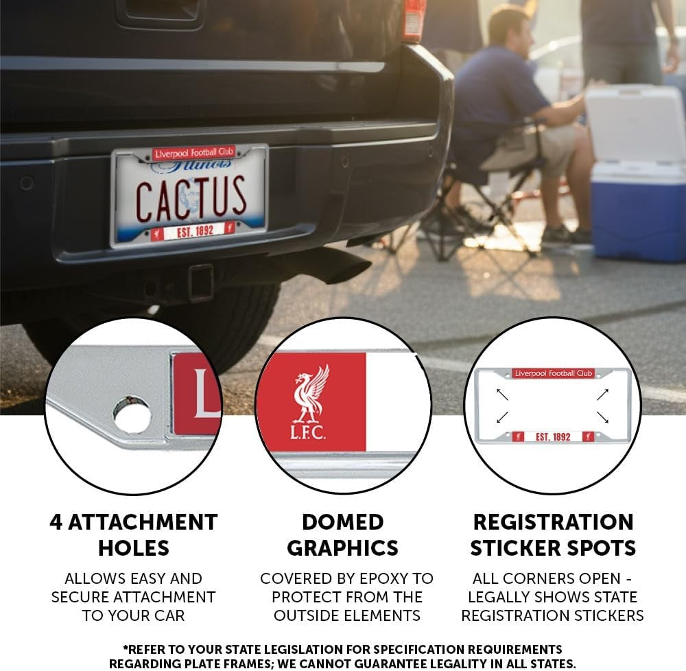 Liverpool FC Car Accessories Football Soccer Metal License Plate Frame