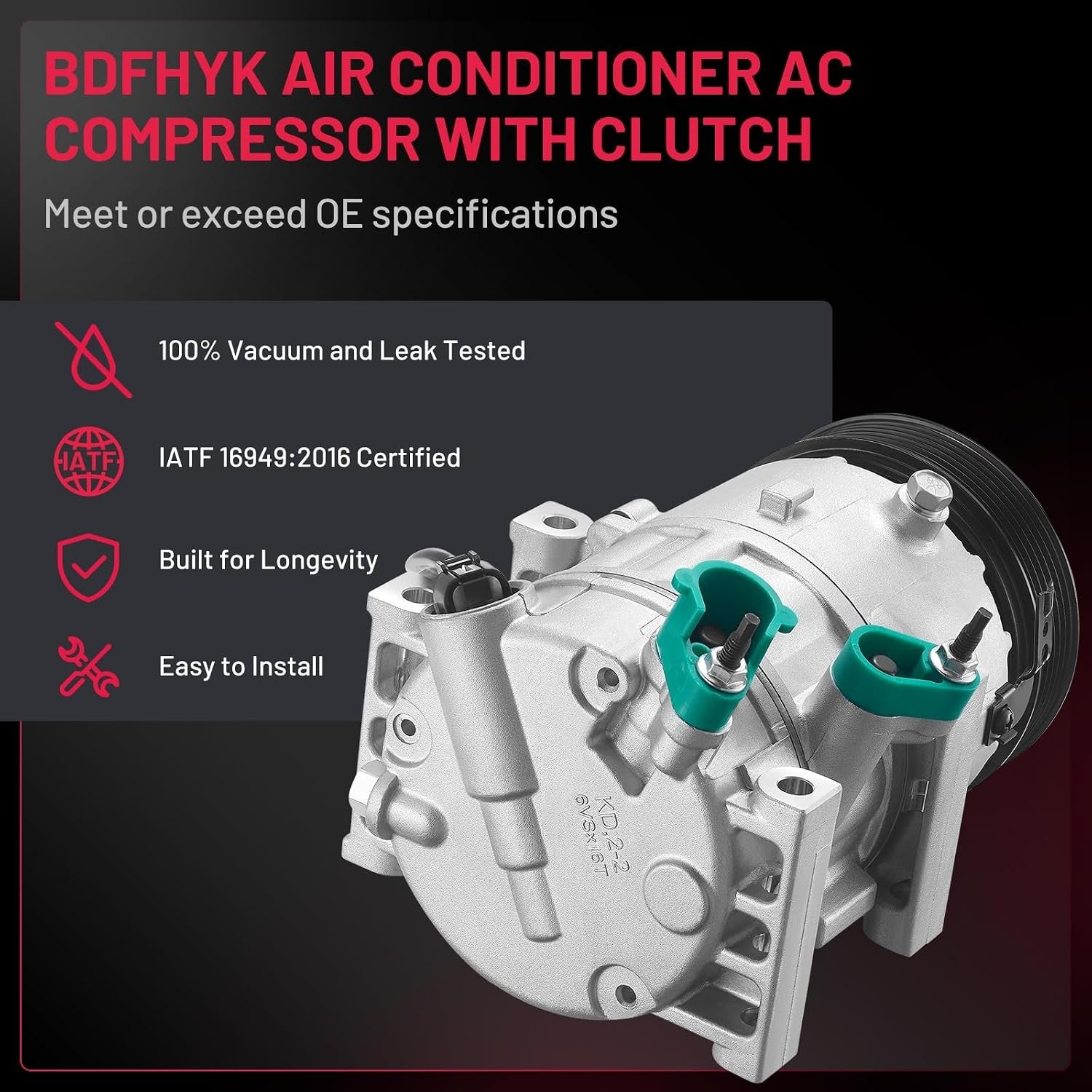 178317 Air Conditioning A/C Compressor with Hyundai Sonata 2011-2014 L4 2.4L L4