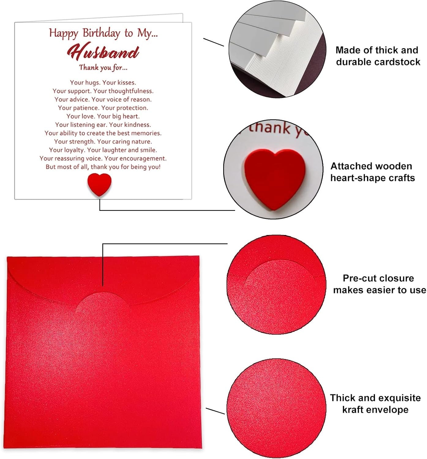 Special Birthday Card for Husband, Thank You Husband Birthday Card, Sentimental