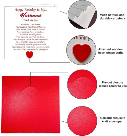 Special Birthday Card for Husband, Thank You Husband Birthday Card, Sentimental