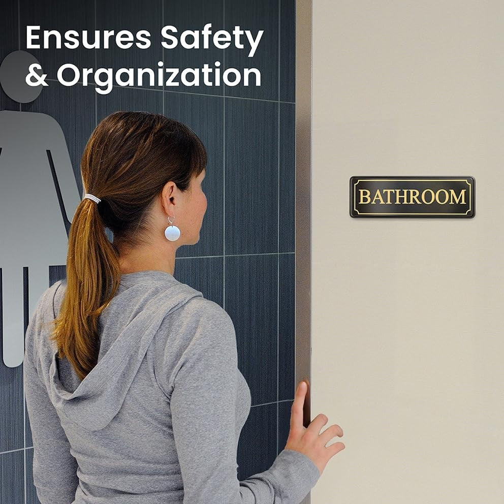 Bathroom Door Signs for Home Office and Business - Restroom Sign cute bathroom