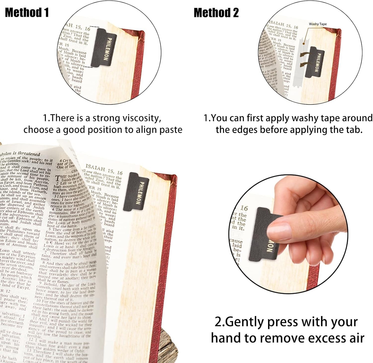 Leather Bible Tabs Personalized Bible Journaling Tabs Women and Girl 100 Bible