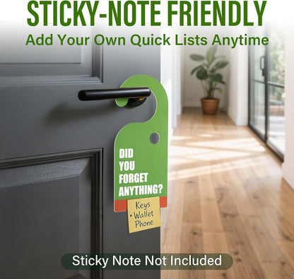 2 Pack "Did You Forget Anything?" Door Knob Reminder Sign, Visual 7.7" x 3.5"