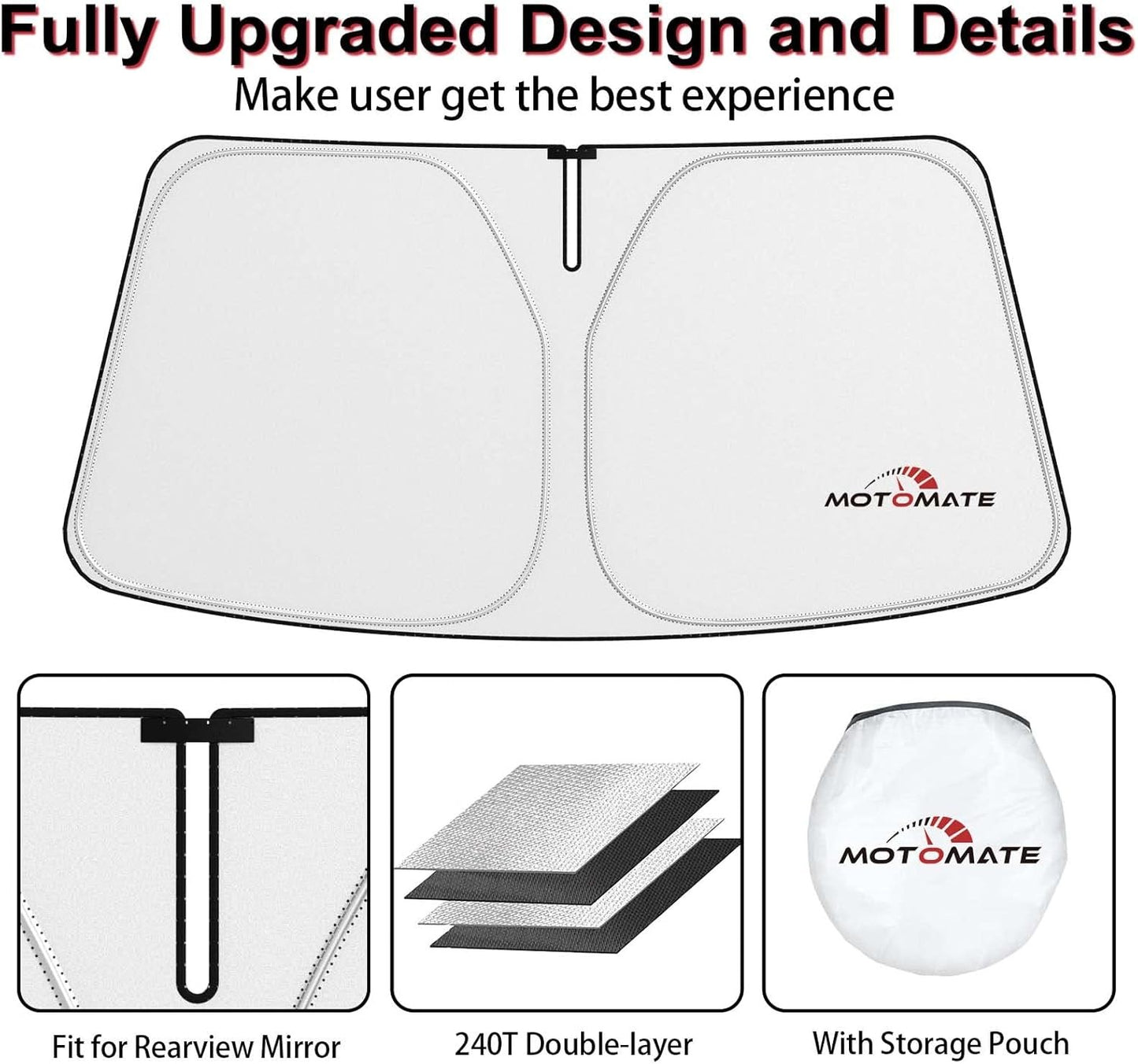 Car Windshield Sun Shade - Motomate Custom for Honda Odyssey Mini Van 2011-2017