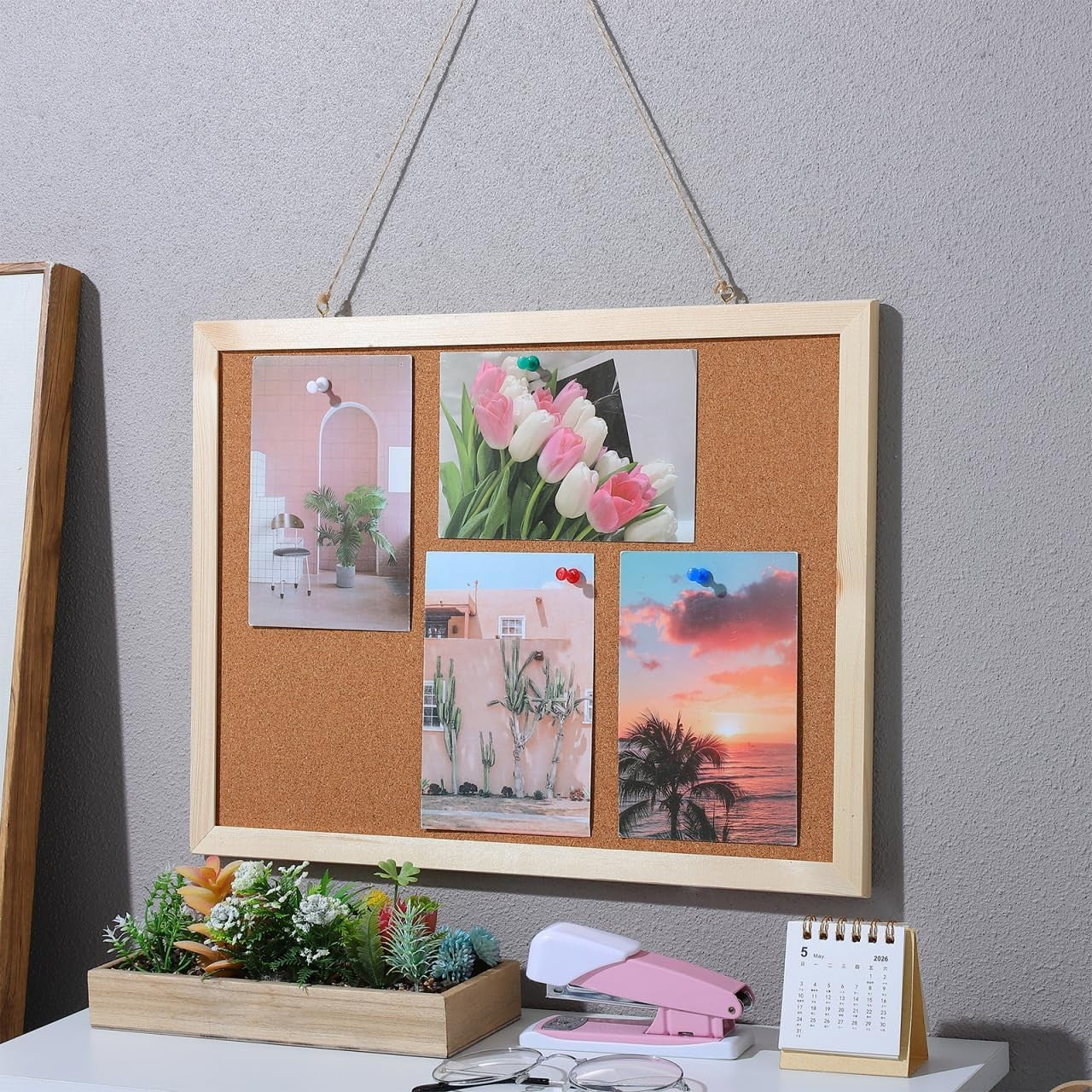 Cork Bulletin Board 15.7x11.8in – Thick Cork Surface Prevents Crumbling