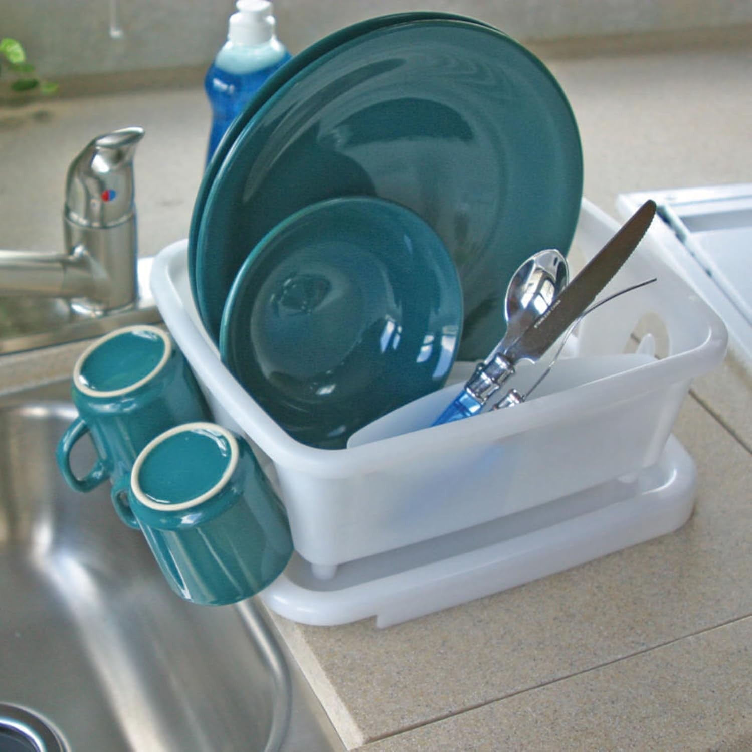 RV Mini Dish Drainer & Tray - Features a Sloped Drain Tray Design, Heavy-Duty