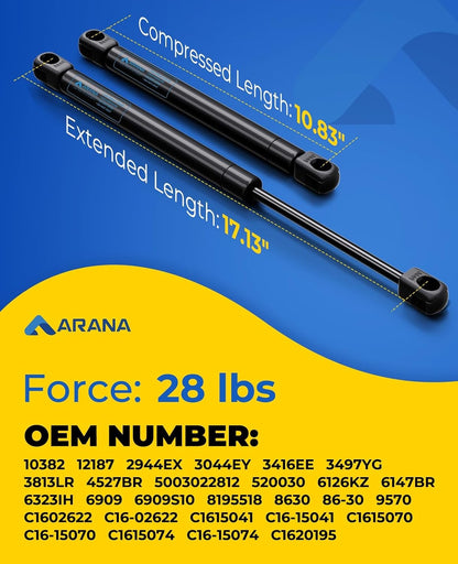 GSNI-5200-30 C16-02622 17 inch 28lb/125N Gas Struts, 4423 Gas Shock Lift 2Pcs