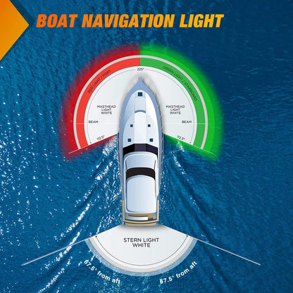 Marine Boat Navigation Light 24LED Red Green LED Port Starboard Signals Bow