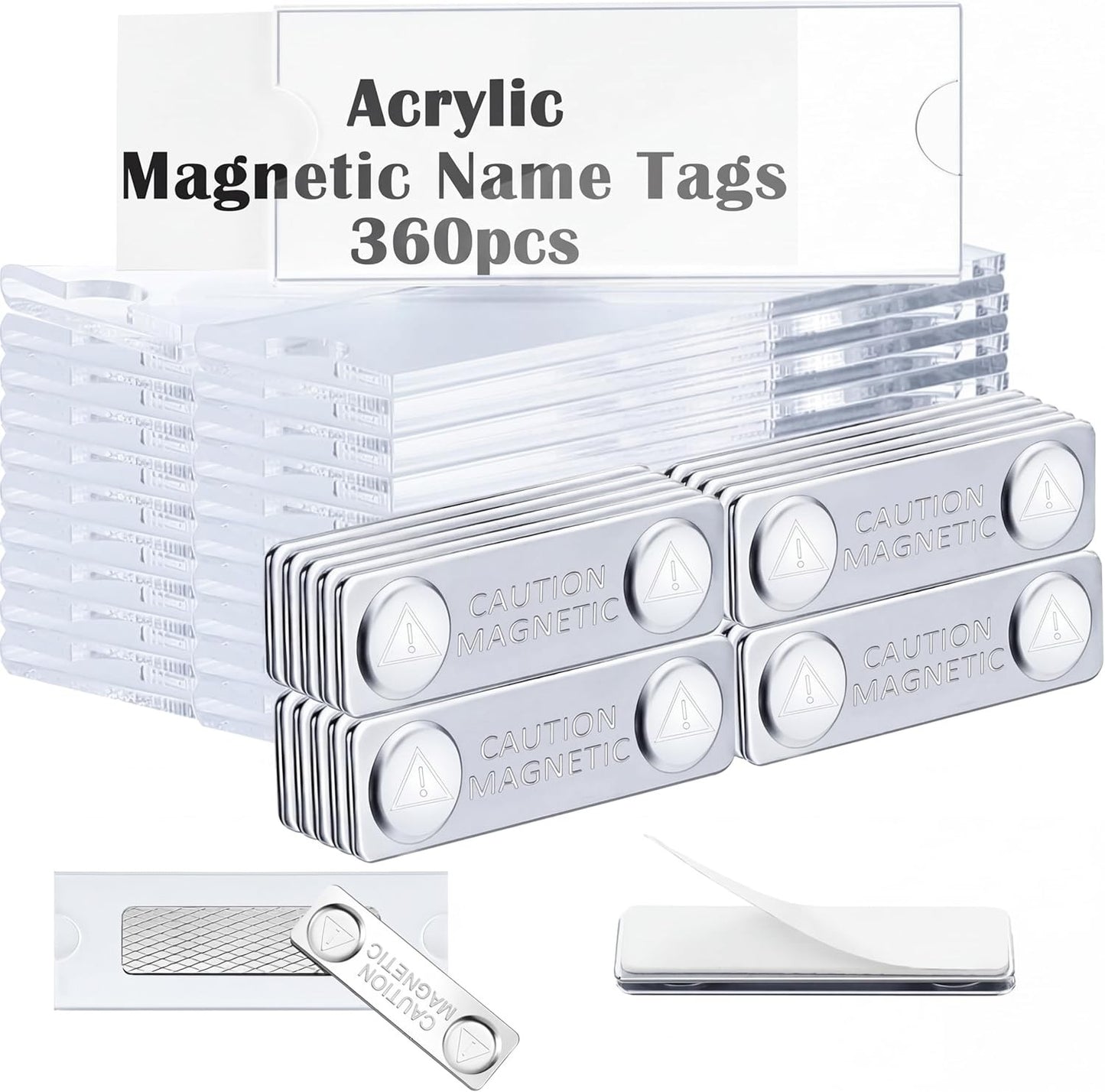 3 Pack Magnetic Name Tag Holders with Strong Magnets Badge Random style shipping