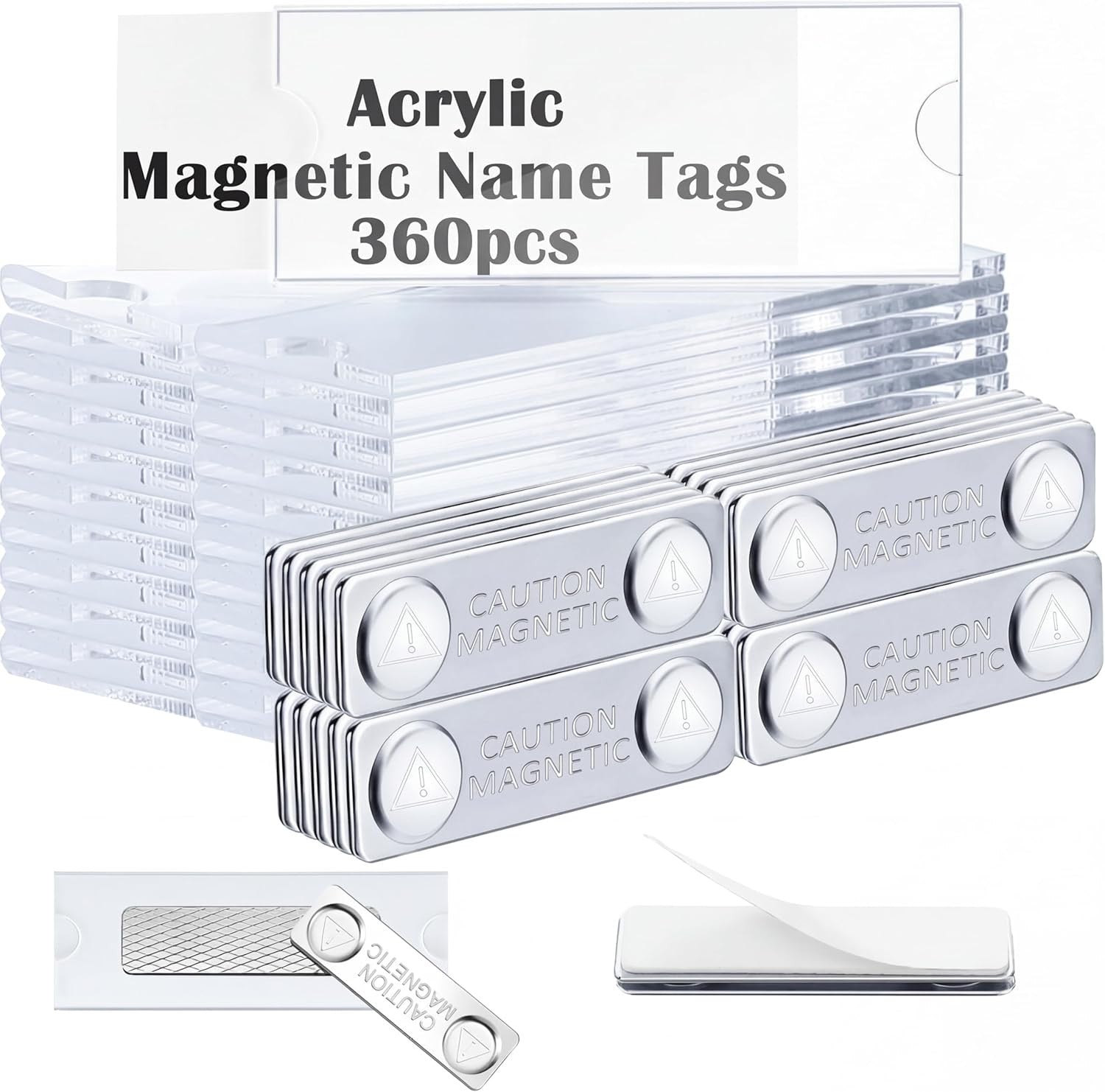 3 Pack Magnetic Name Tag Holders with Strong Magnets Badge Random style shipping