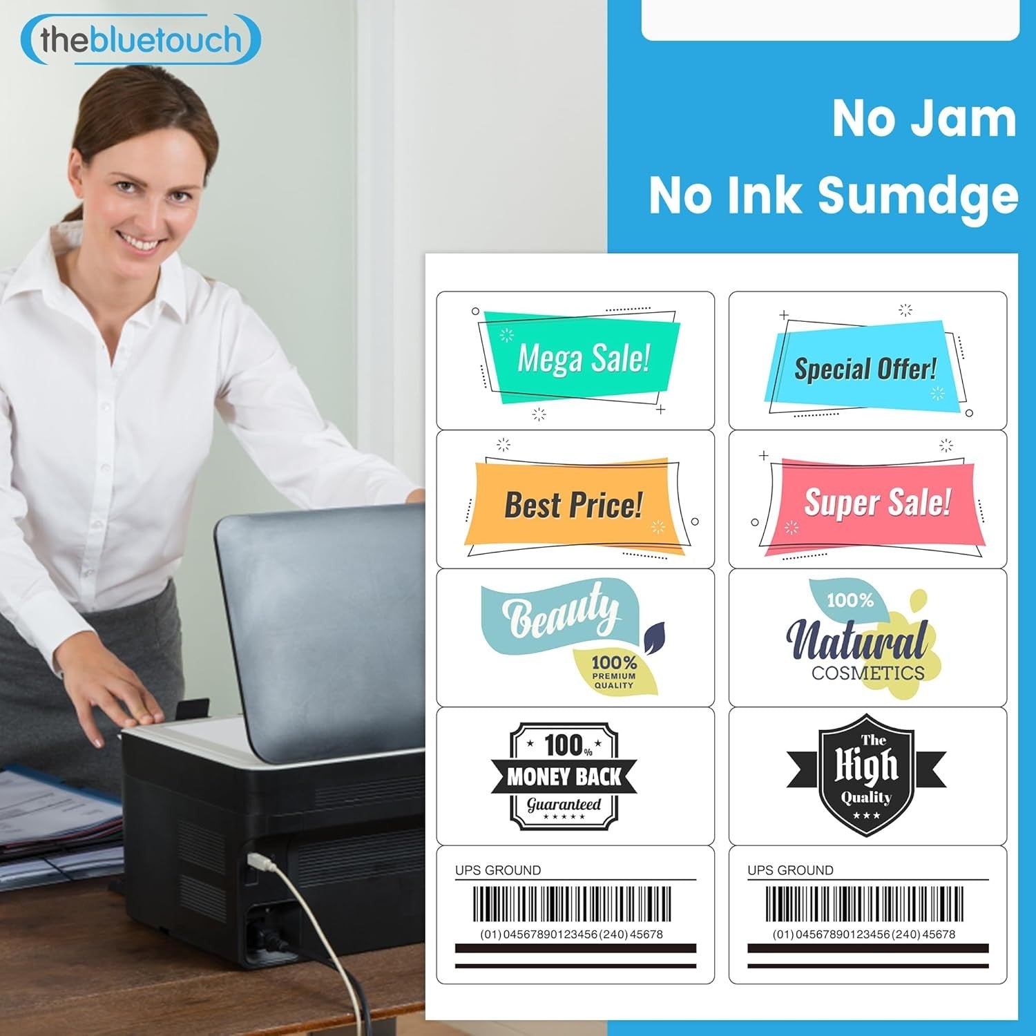 2" x 4" Matte White Printable Labels, 5000 Labels Stickers for Laser/Inkjet