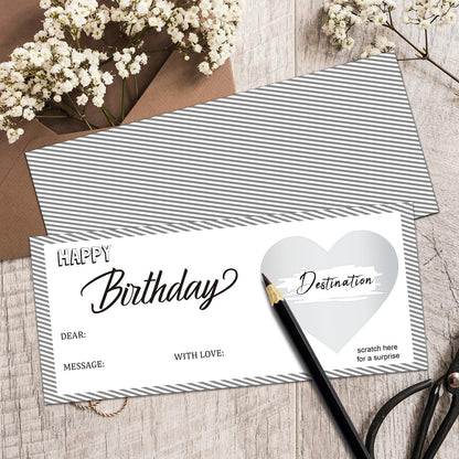 Gray Stripes Diy Birthday Gift Tickets, 5 Set Boarding Pass Ticket Plane Tickets