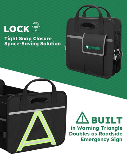 2-Compartment Trunk Organizer & Multi-Compartment Storage Box 600D Waterproof