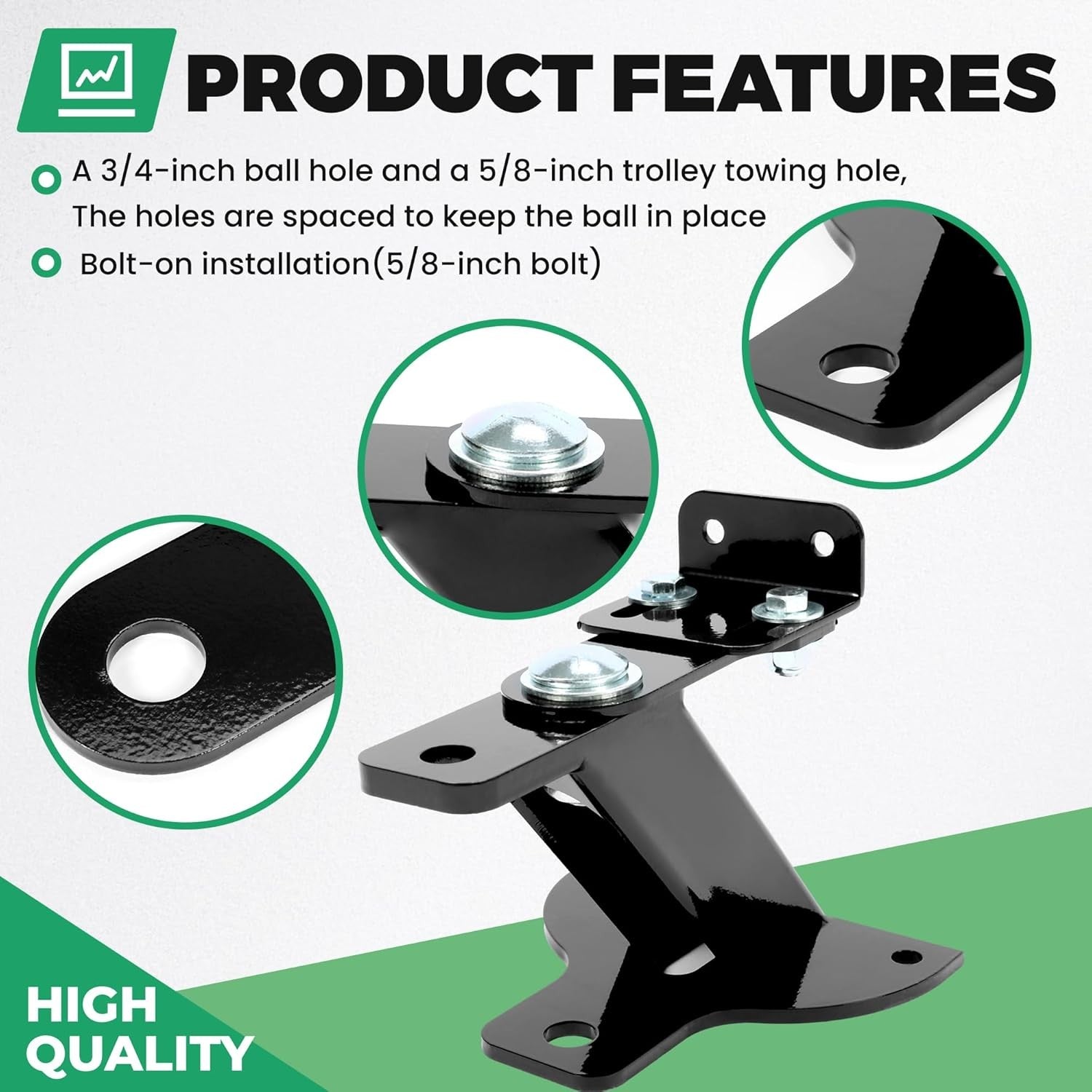 Universal 3-Way Lawn Garden Tractor Hitch with John Deere Cub Cadet Husqvarna