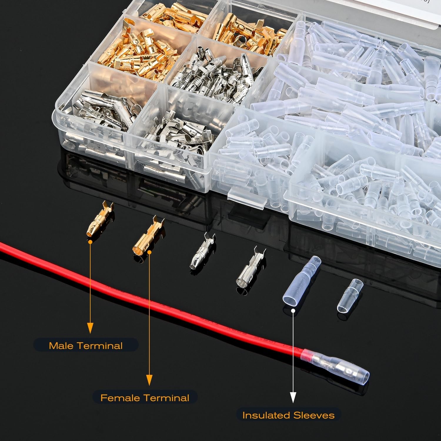 400PCS 3.9mm Bullet Connectors Male and Female Brass Wire Terminals Connector
