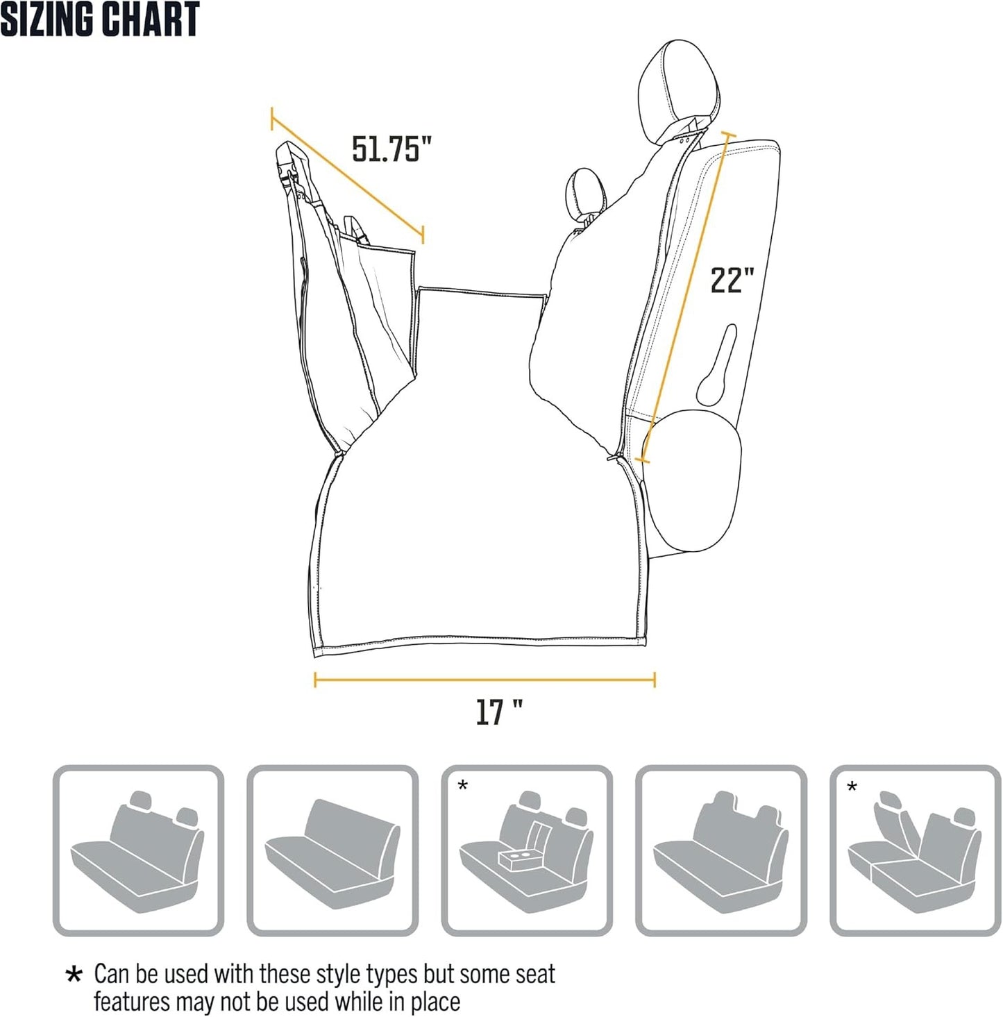Universal Fitted Nylon Duck Pet Hammock, Dog Back Seat Cover, Carhartt Brown