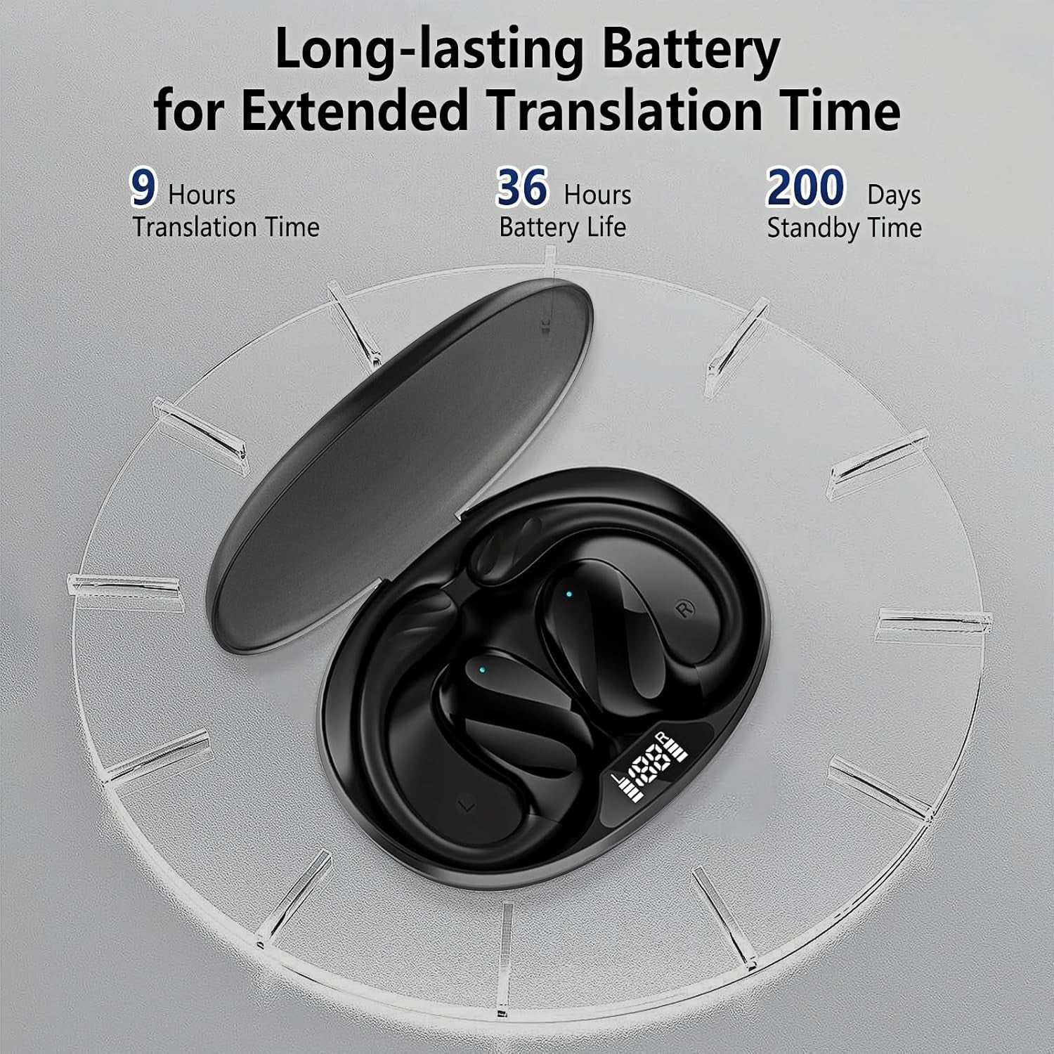 Translator Earbuds Real Time, Two-Way Language Translator Earbuds with Charging