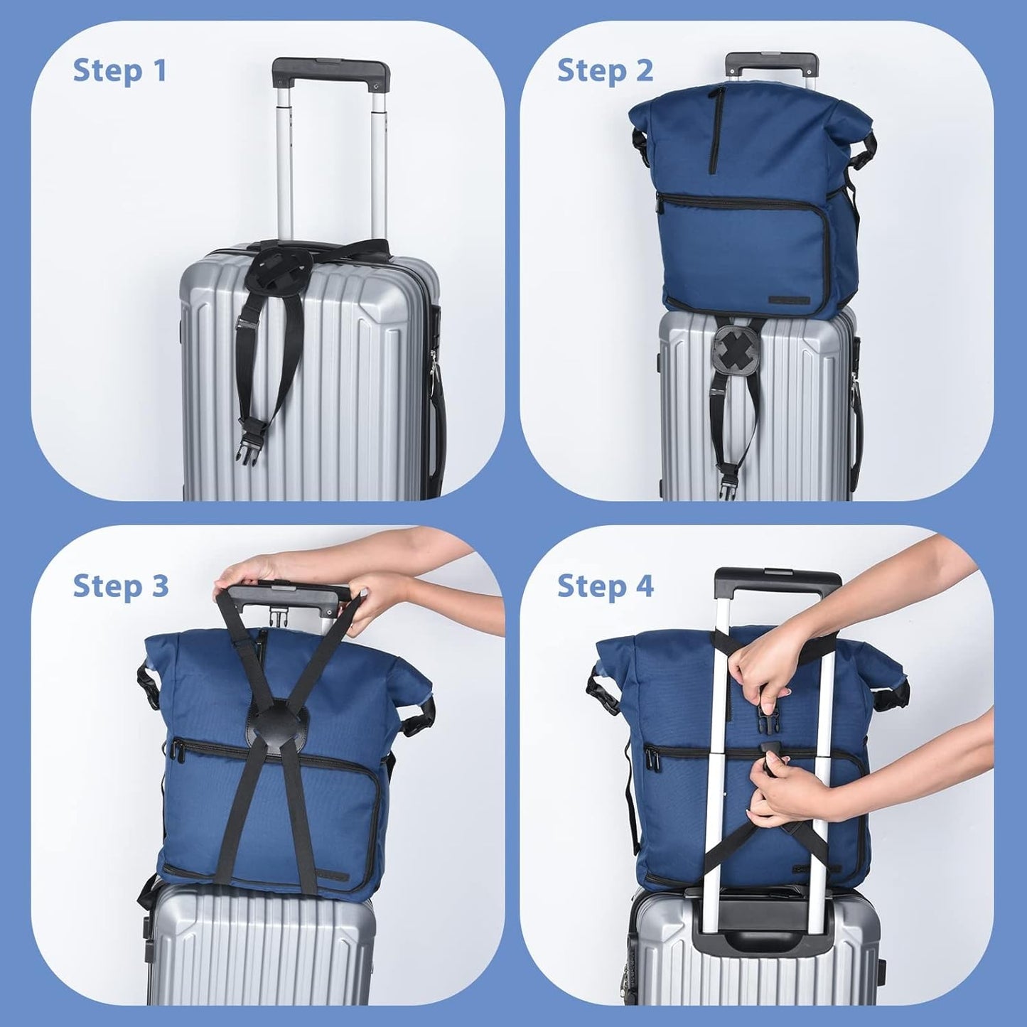 2 Pack Luggage Straps Bungees,Adjustable Suitcase Carry on Bag Handle Portable
