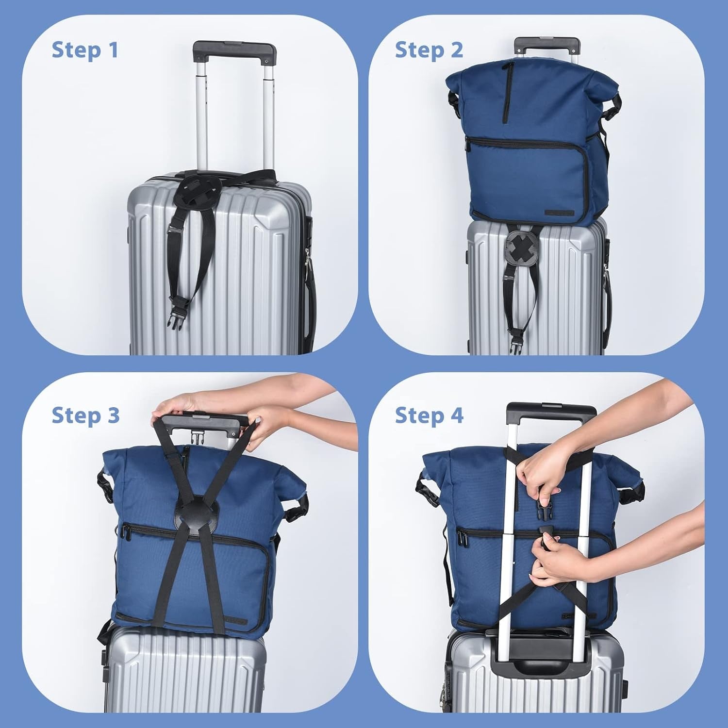 2 Pack Luggage Straps Bungees,Adjustable Suitcase Carry on Bag Handle Portable