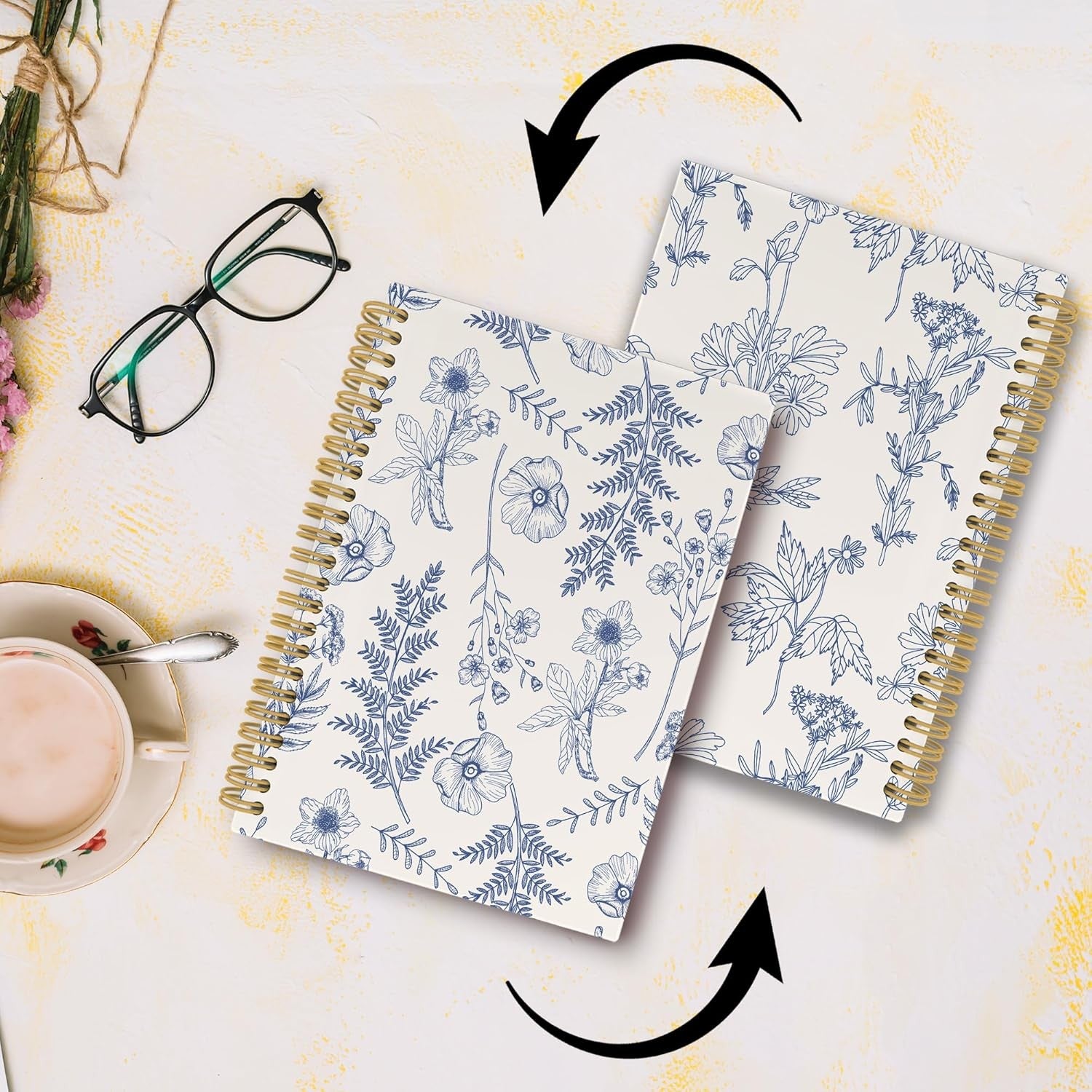 Vintage Flower Journal Notebook Aesthetic Botanical Floral Notebooks 5.5"x8.3"