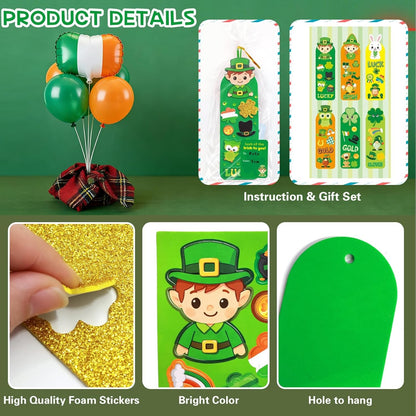 36 Sets St Patricks Day Crafts for Kids Foam DIY Bookmarks Ornaments Craft Kits
