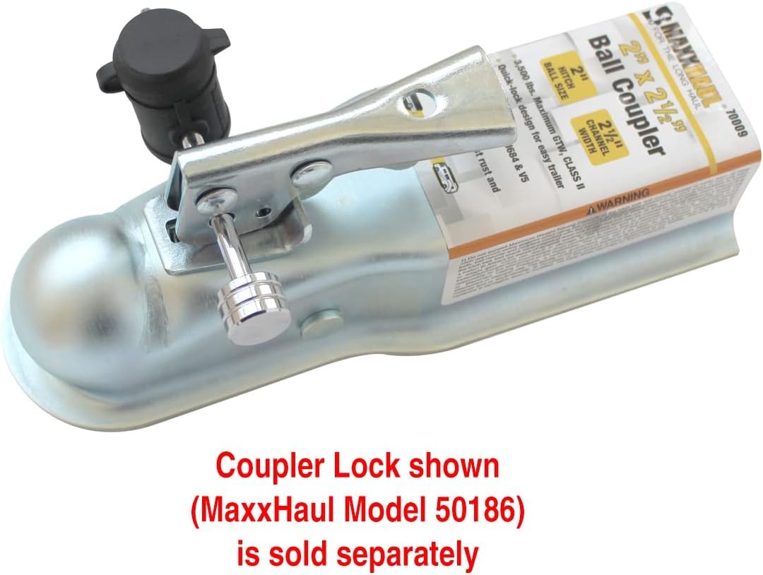 70009 Straight Tongue Trailer Coupler 2-1/2" Channel, 2" Ball, 3,500 lbs