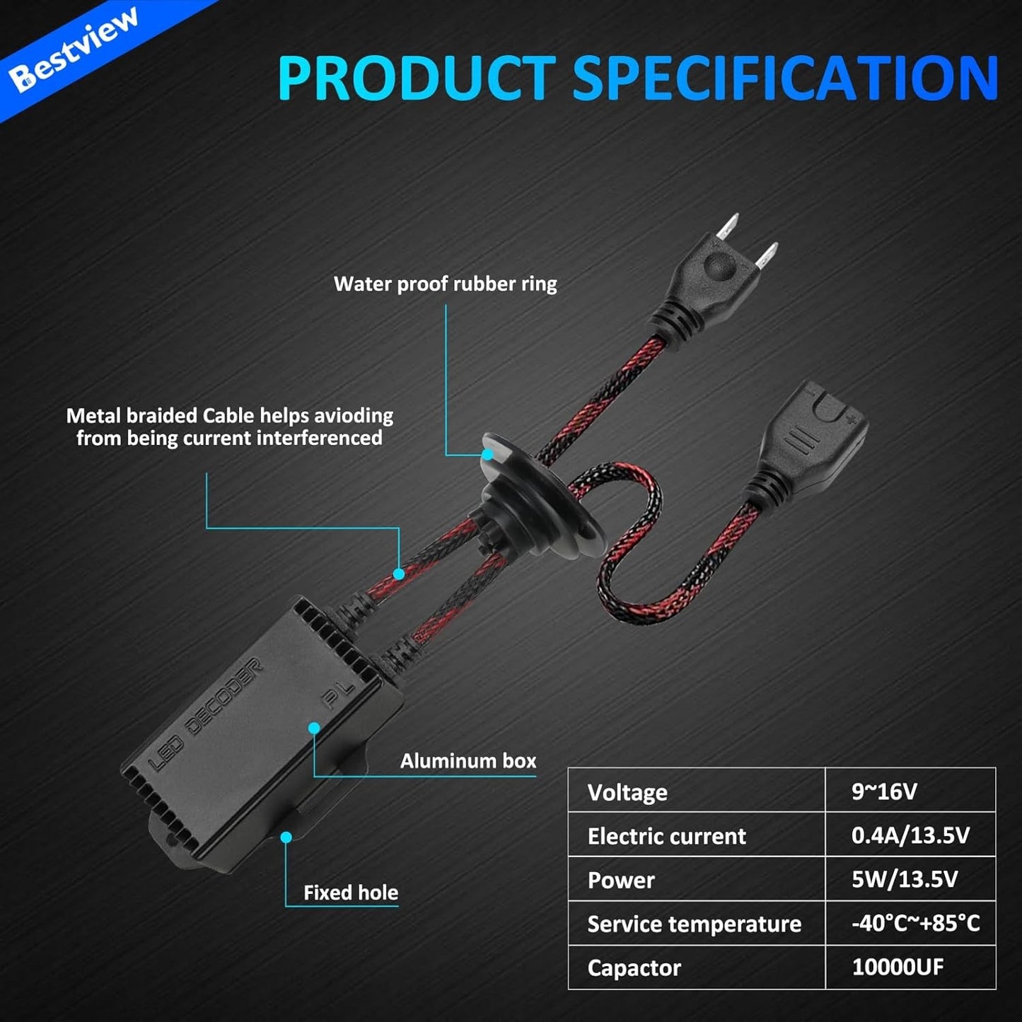 2PCS H7 LED Light Canbus Decoder: Anti Flicker Harness, Resistor Decoders Error