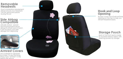 Full Set Cloth Car Seat Covers, Universal Fit, Low Back Front Seat Covers