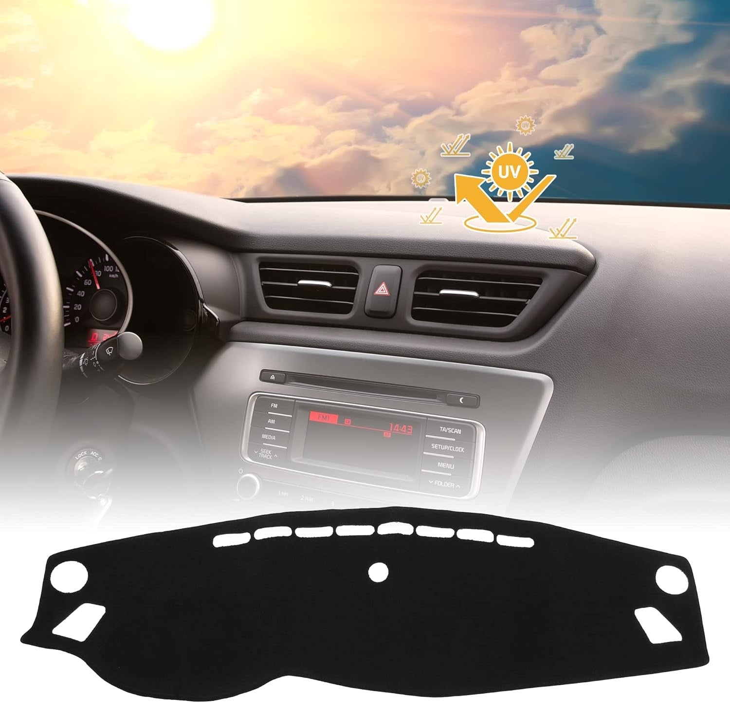 Dashboard Covers for Kia Optima 2016-2020 Dash Cover Mat Non-Slip Pad Protector
