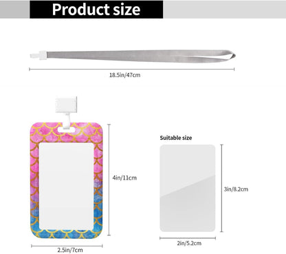 Mermaid Badge Holder with Lanyard and Retractable Reel with Clip for Office
