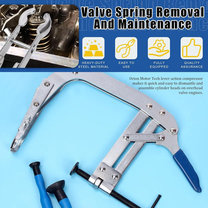 5Pcs Universal Valve Spring Compressor with 3.5" to 9" Capacity and Valve Lapper