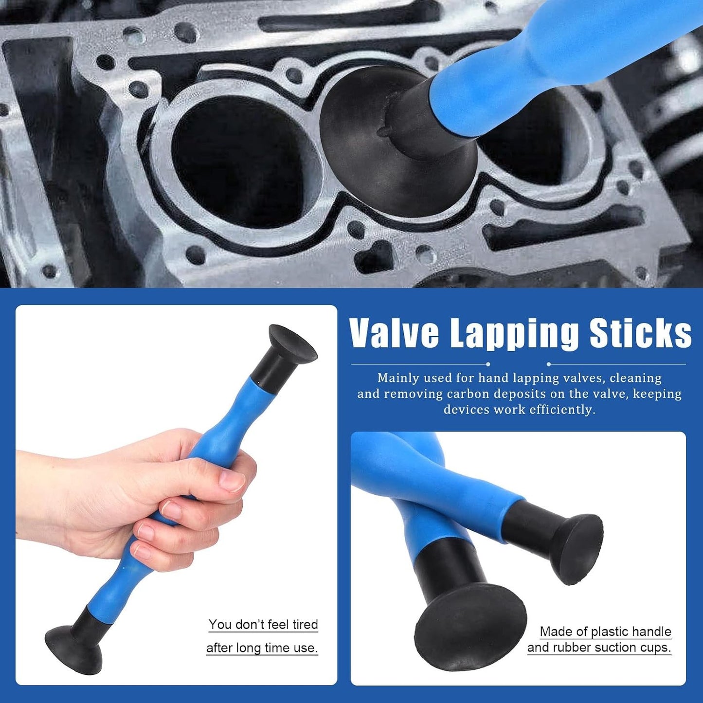 5Pcs Universal Valve Spring Compressor with 3.5" to 9" Capacity and Valve Lapper