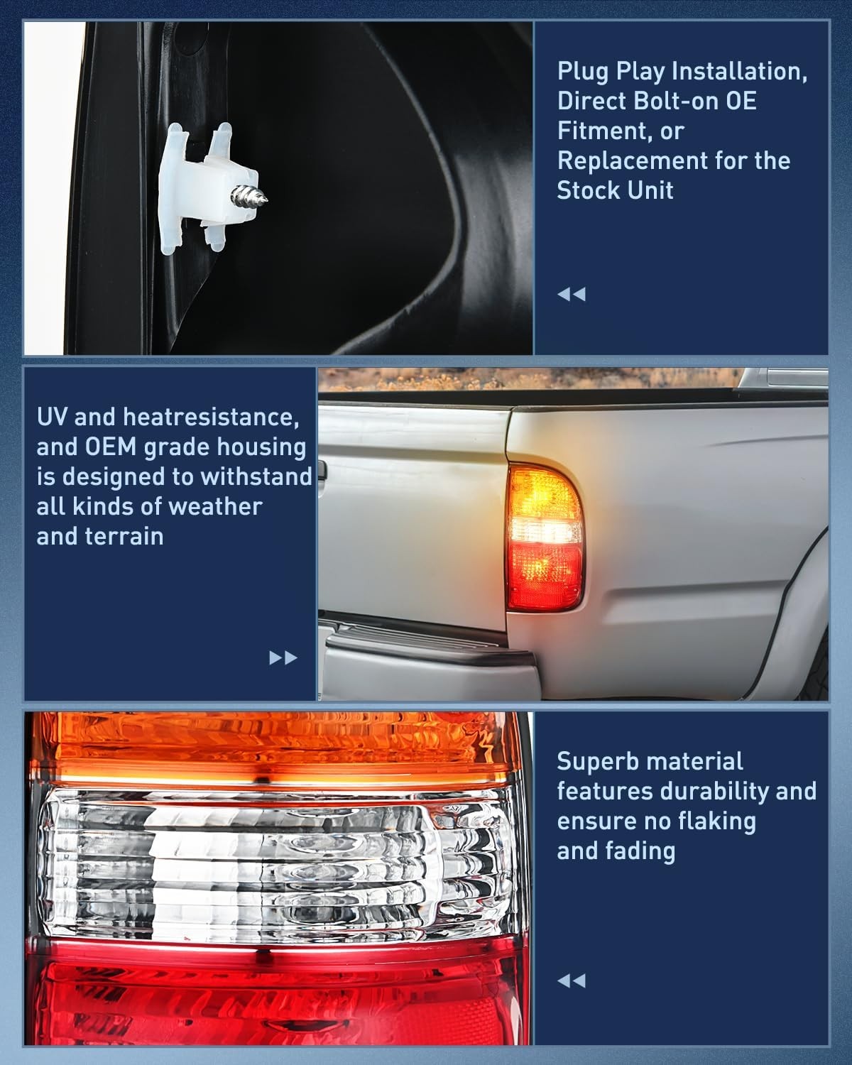Taillight Assembly with 2001-2004 Toyota Tacoma Rear Lamp Replacement OE Style