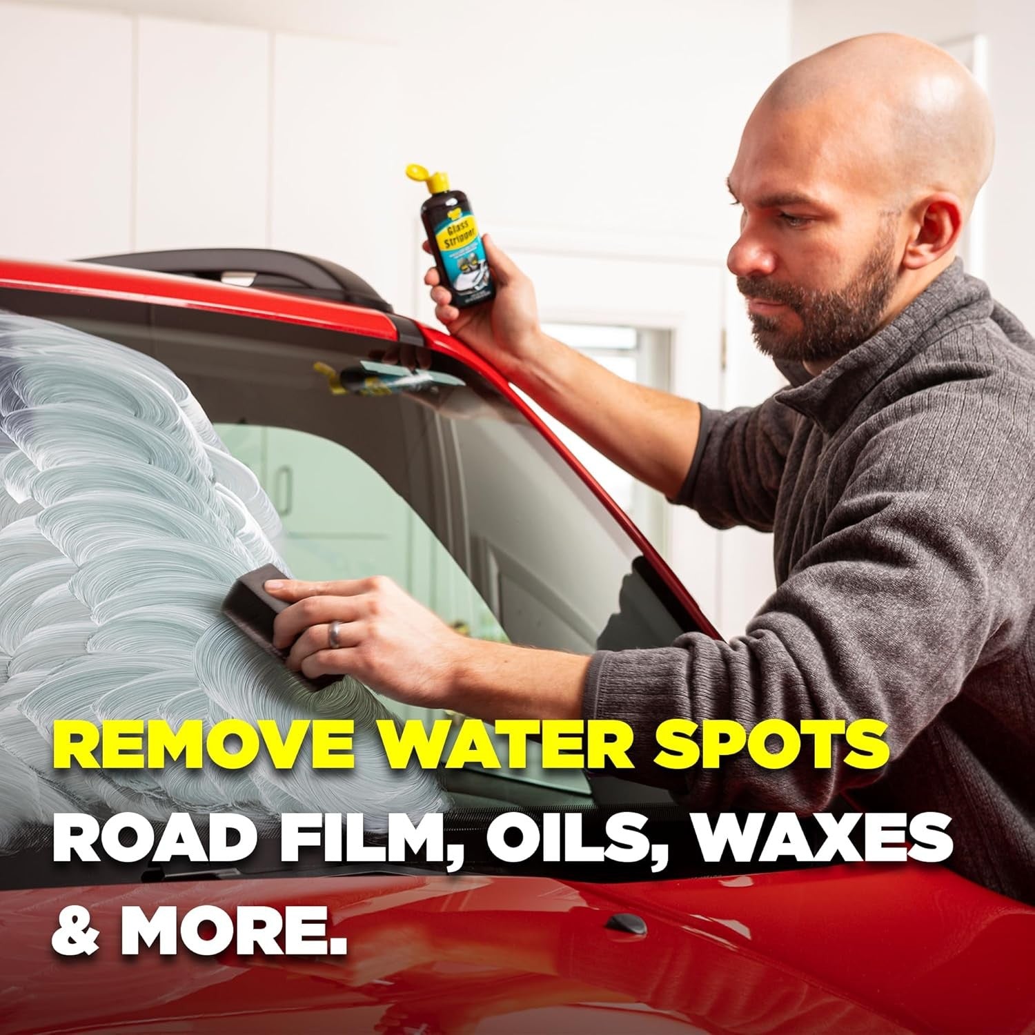 91411 Glass Stripper Water Spot Remover Kit – Cerium Oxide Based Auto Glass