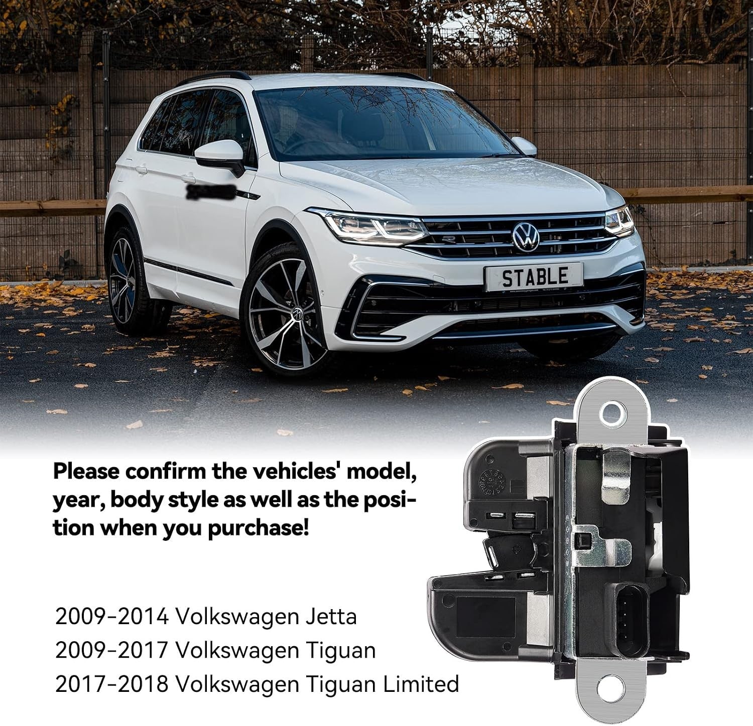 Trunk Latch Actuator with Volkswagen 2009-2014 Jetta Tiguan 2009-2017 Tailgate