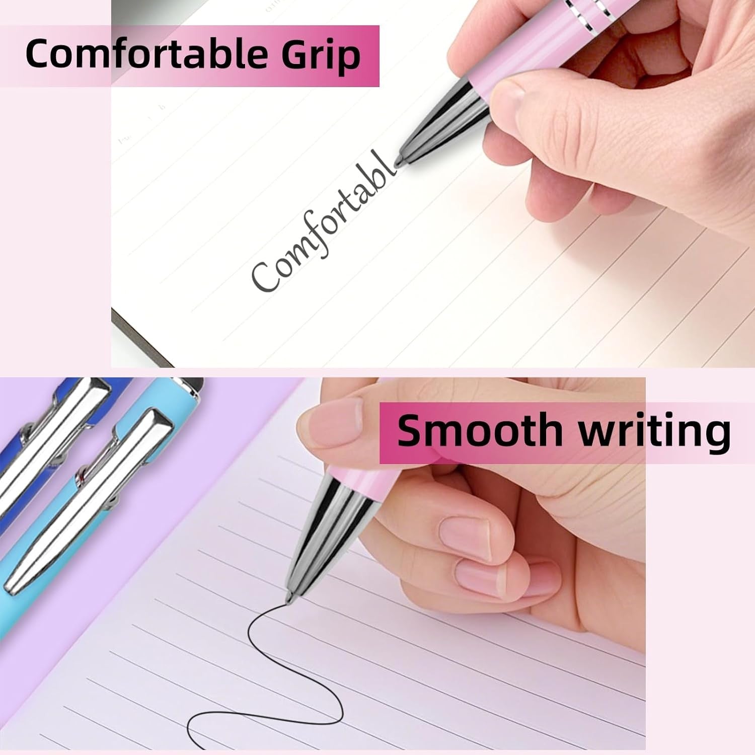Ballpoint Pen Metal Soft Stylus Pen Touch Screens Retractable Tactile 10 Color