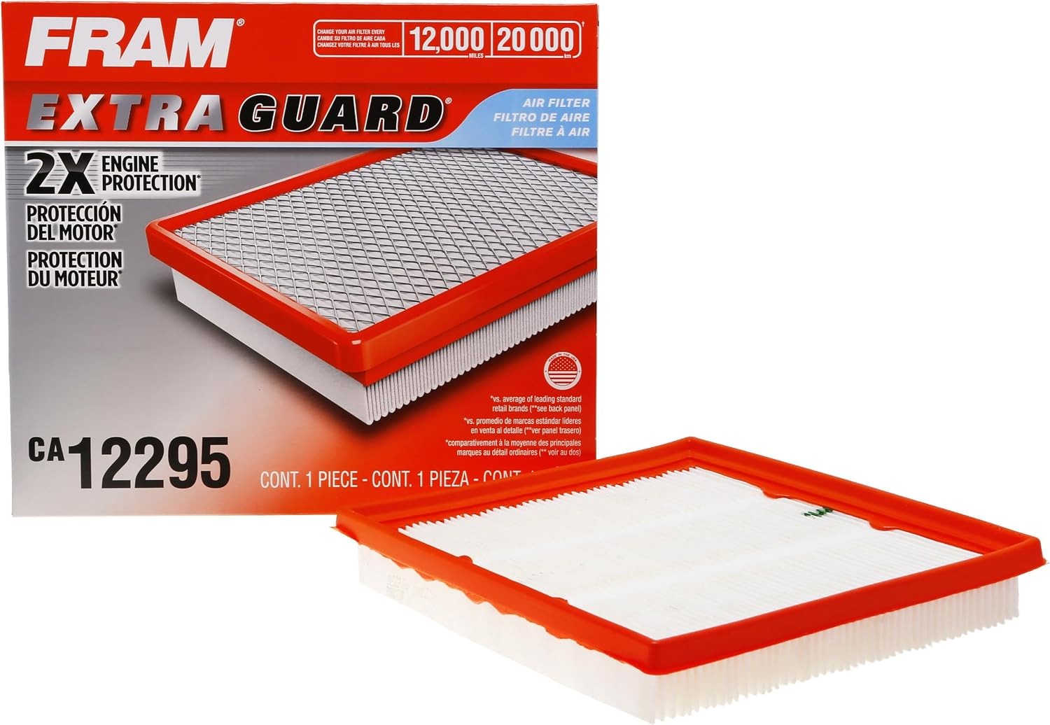 Extra Guard Flexible Panel Engine Air Filter Replacement Easy Install w/Advanced
