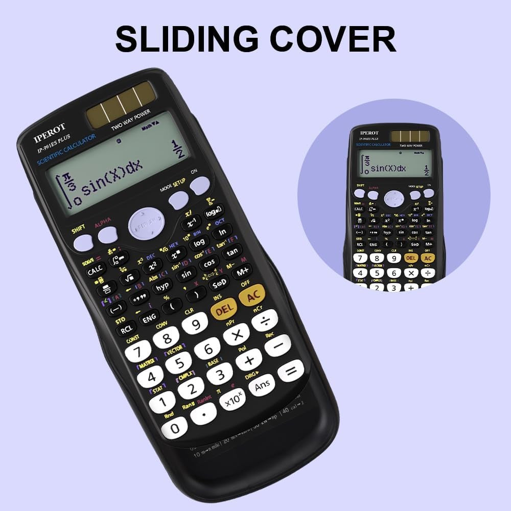 Scientific Calculators Black Math Calculator 417 Function Solar Battery Power
